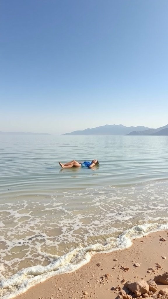 Floating in the Dead Sea